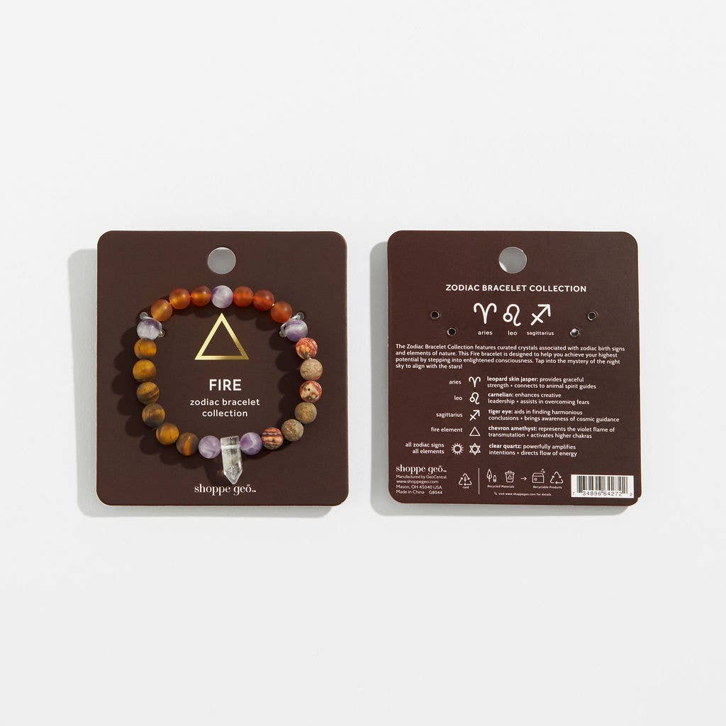 Zodiac Crystal Bead Bracelet Collection: Fire 8mm