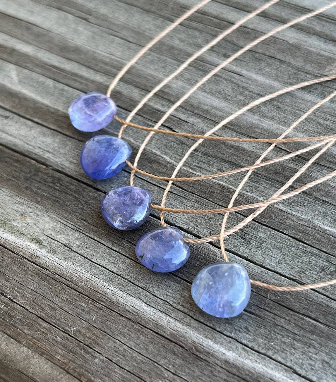 Tanzanite Gemstone Smooth Teardrop Necklace: 16, 18 or 20"