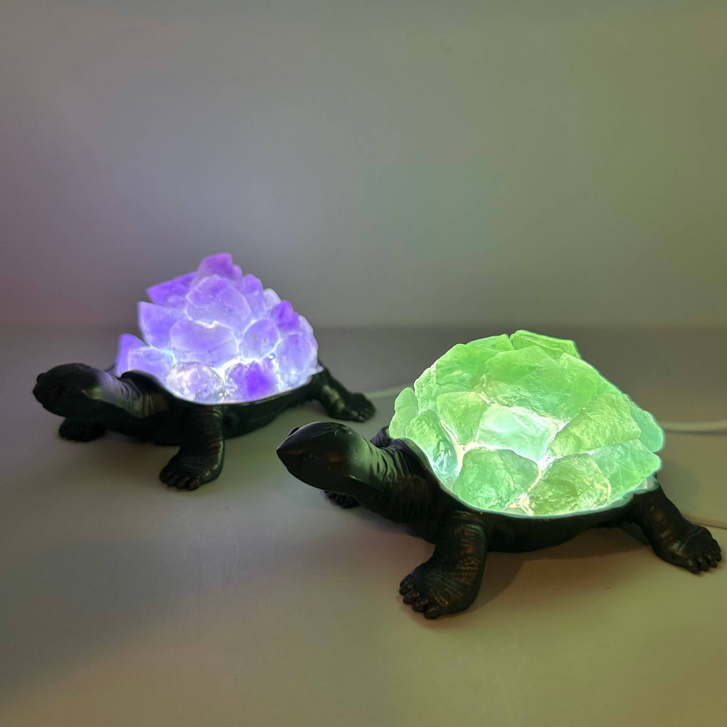Turtle Gemstone Nightlight- Amethyst or Green Adventurine