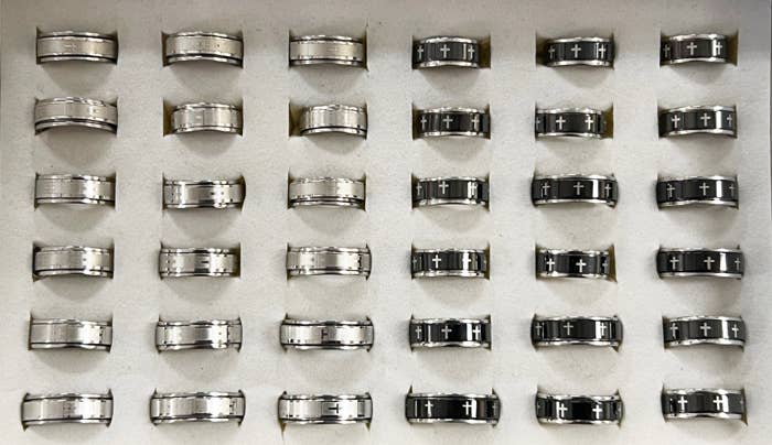 Cross Spinner Stainless Steel Ring