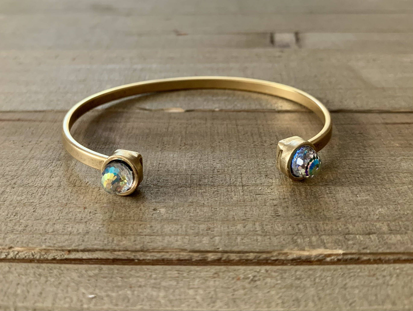 Hobnob- Swarovski crystal gold cuff bracelet