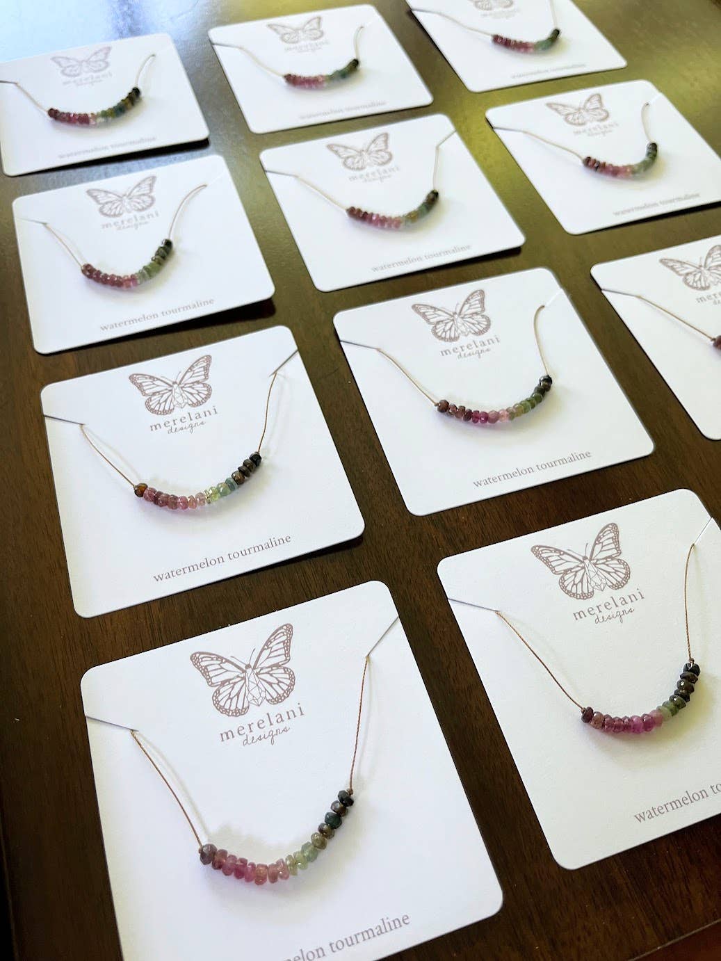Watermelon Tourmaline Necklace: 16, 18 or 20"