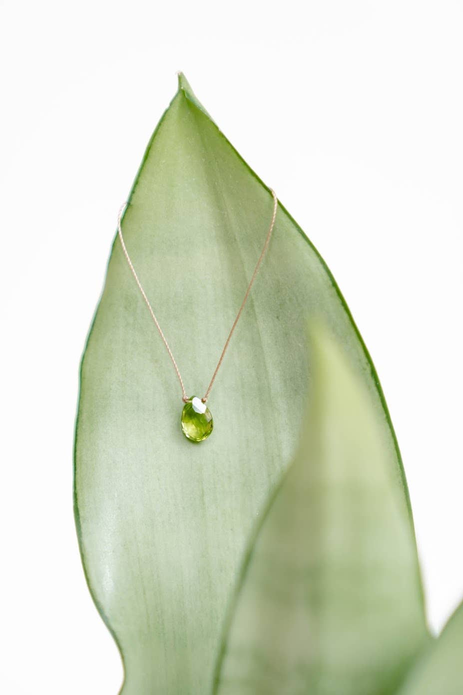 Peridot Small Teardrop Necklace: 16, 18 or 20 inches