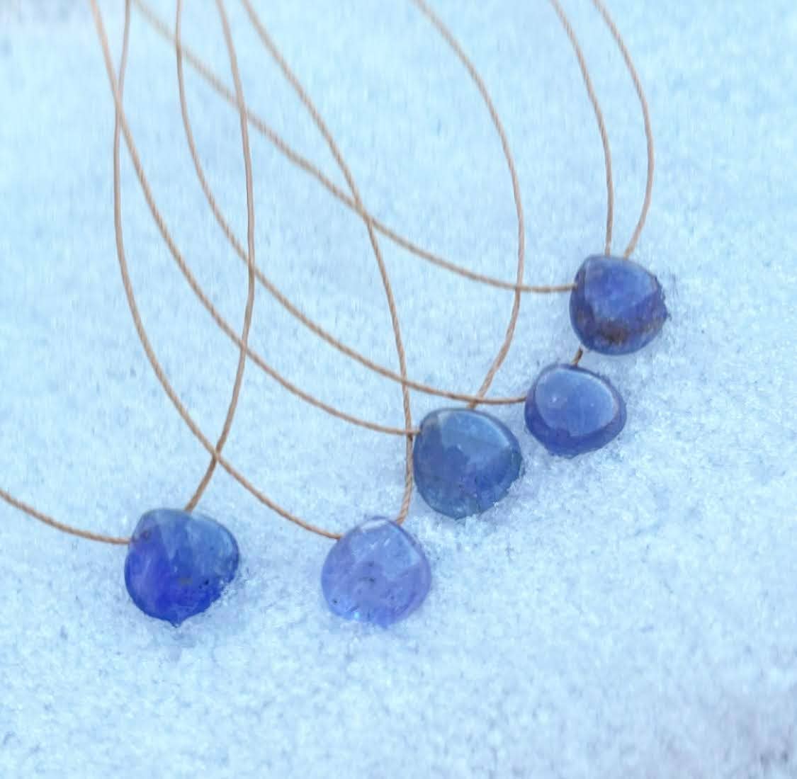 Tanzanite Gemstone Smooth Teardrop Necklace: 16, 18 or 20"