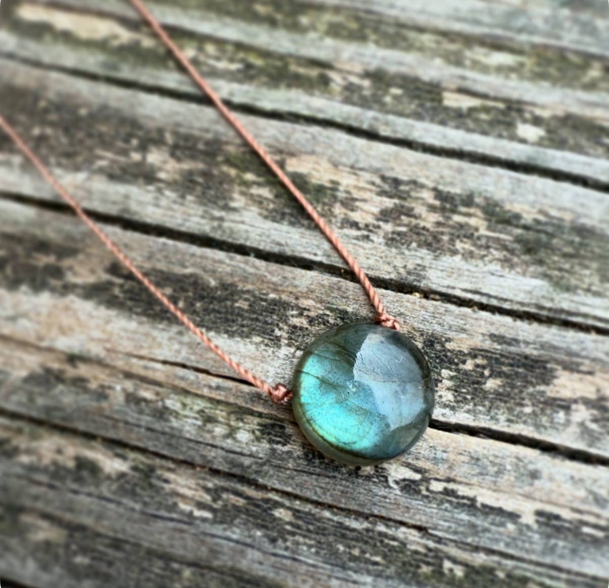 Labradorite Dot Cord Necklace : 16" or 18"