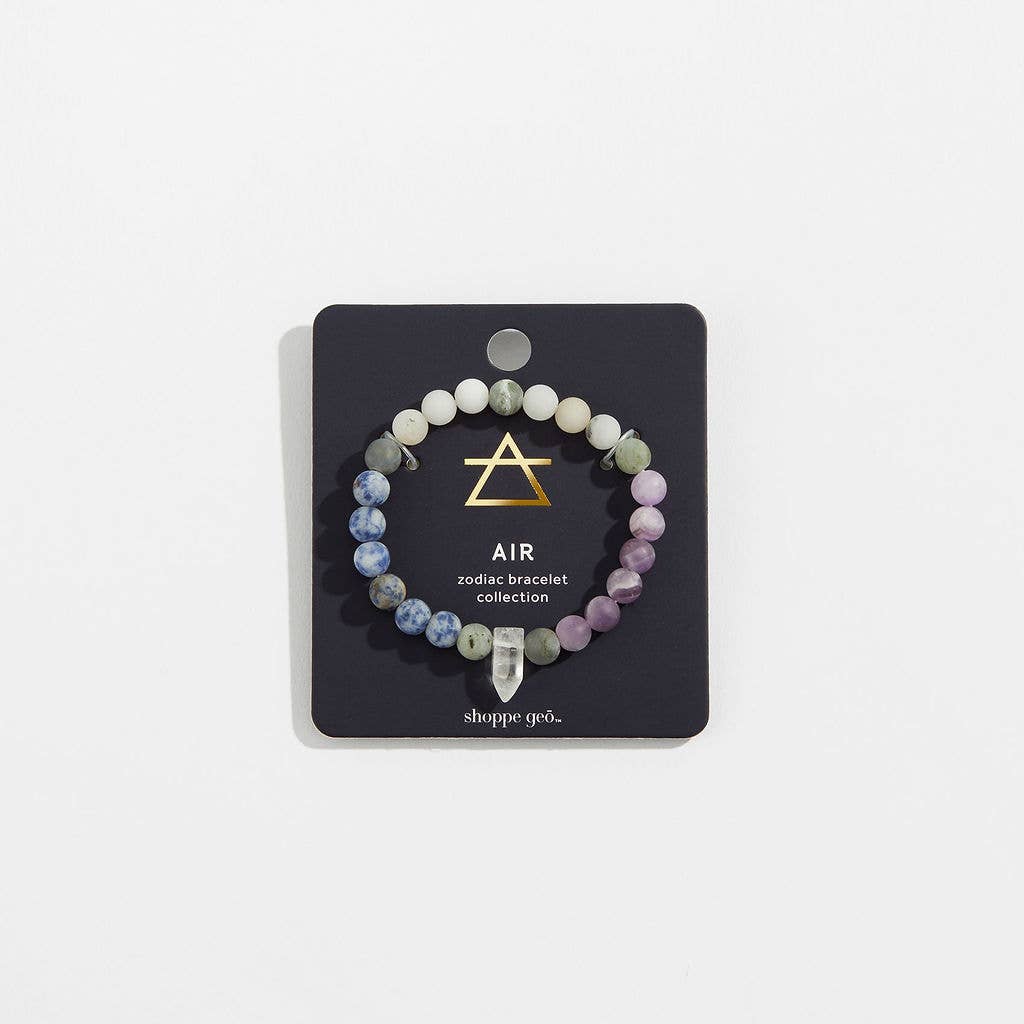 Zodiac Crystal Bead Bracelet Collection: Air 8mm