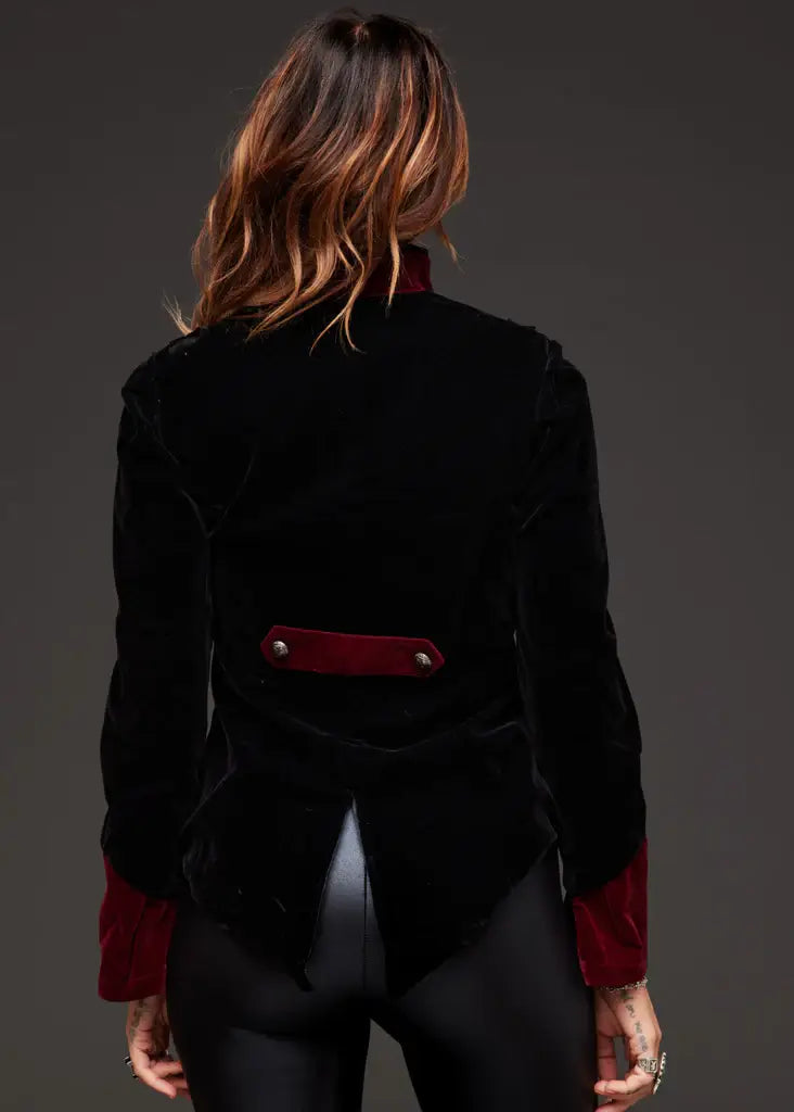 Velvet Vampire Steampunk Collar Jacket Goth Burlesque : Small-3XL