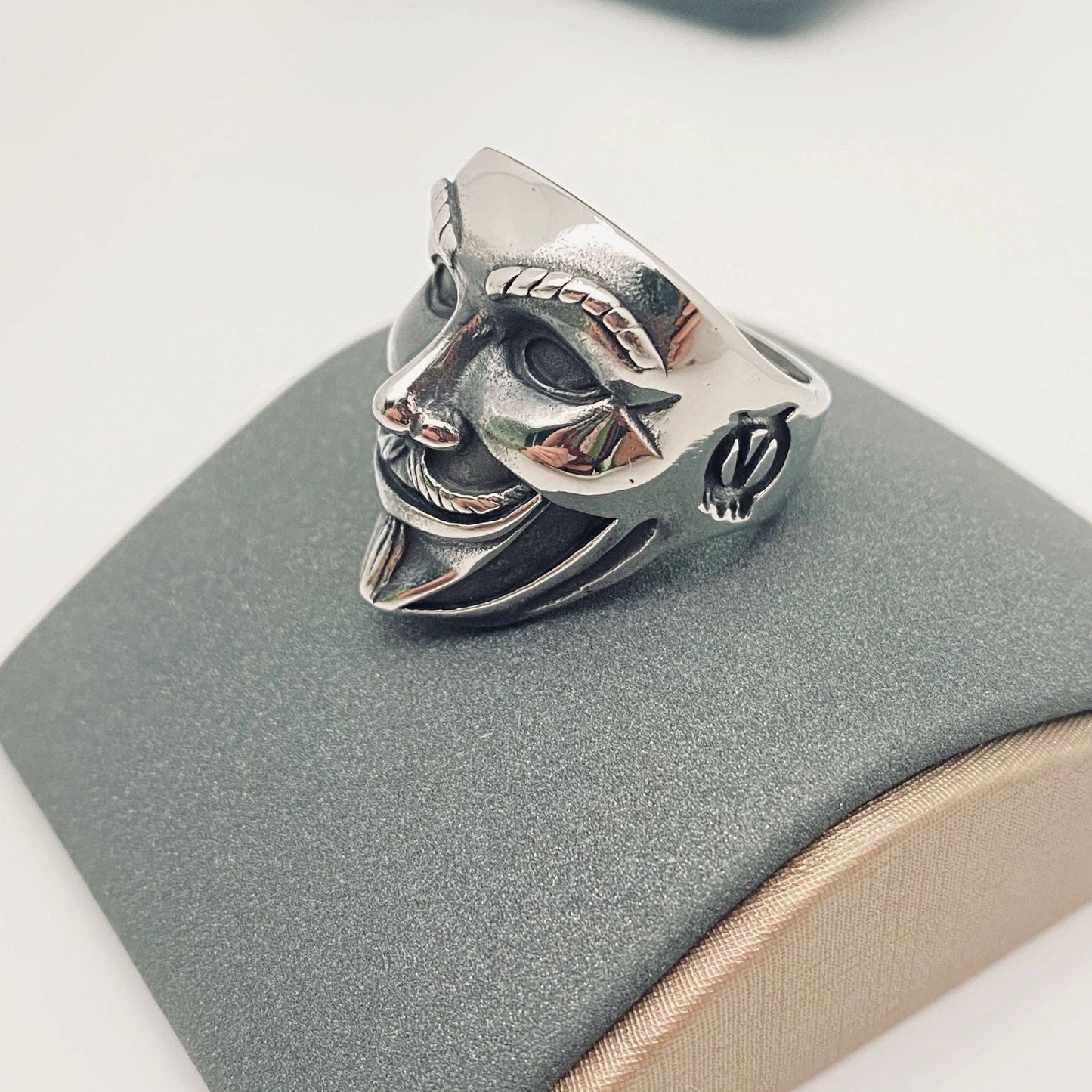 Clown Mask Stainless Steel Men's Ring