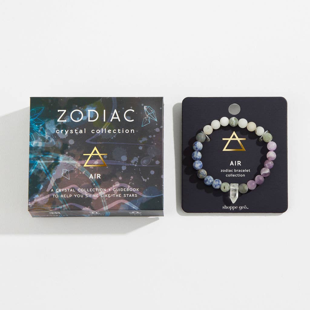 Zodiac Crystal Bead Bracelet Collection: Air 8mm