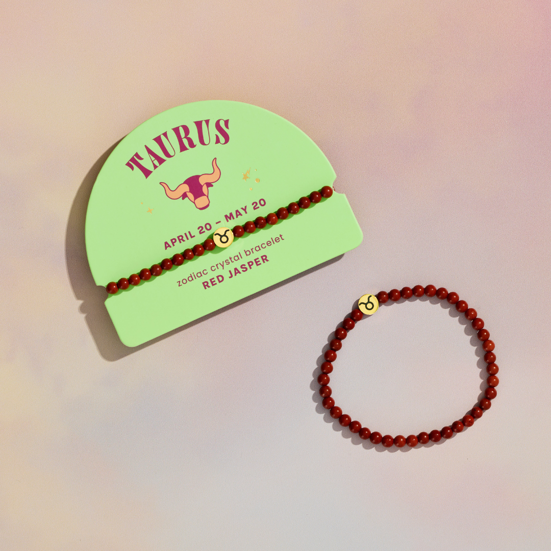 Taurus Mini Zodiac Bracelet – 4mm Crystal Beads