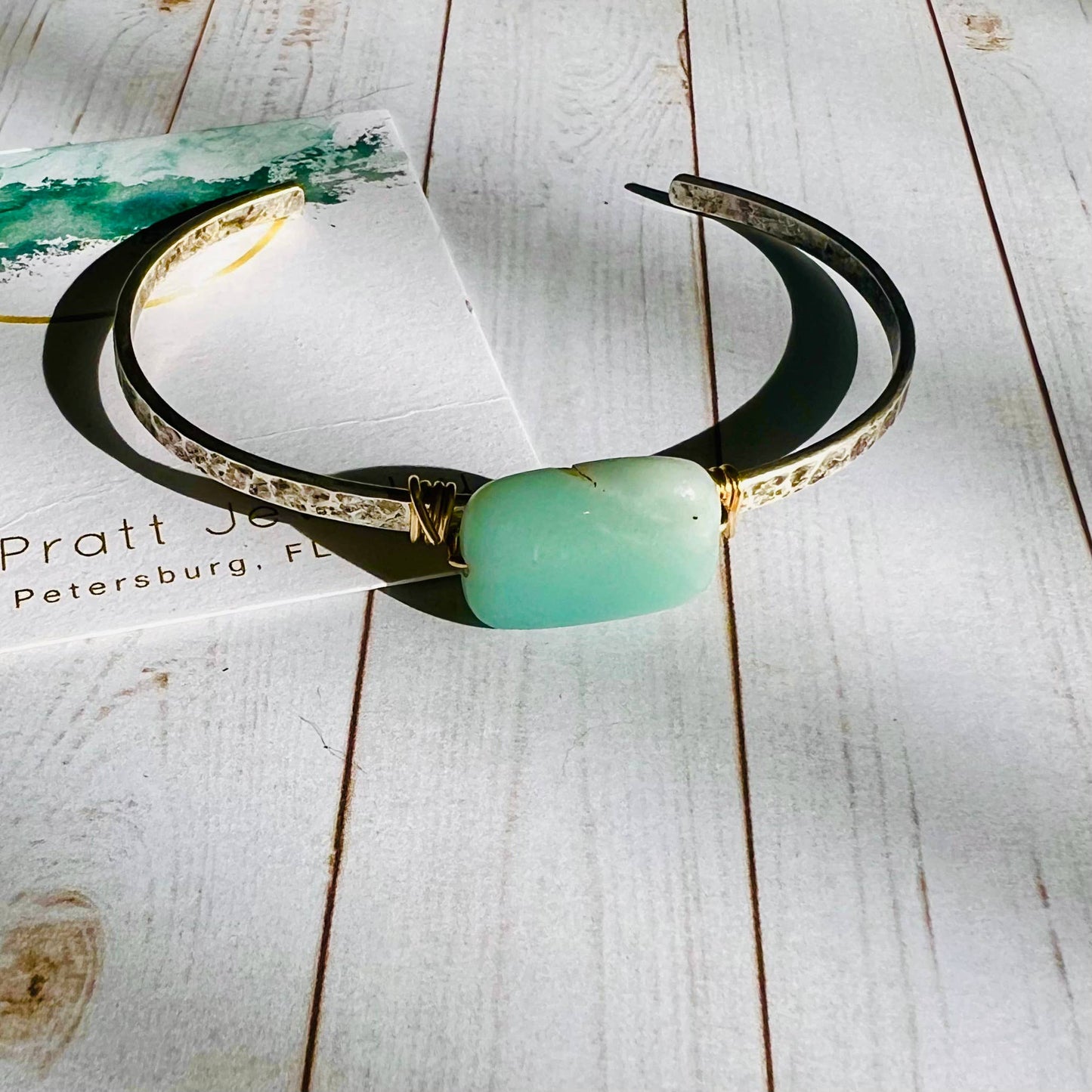 BFF amazonite cuff bracelet