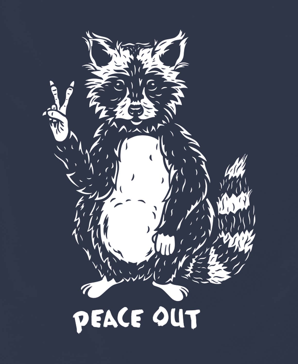 Peace Out Raccoon Organic T-Shirt - Unisex: LG