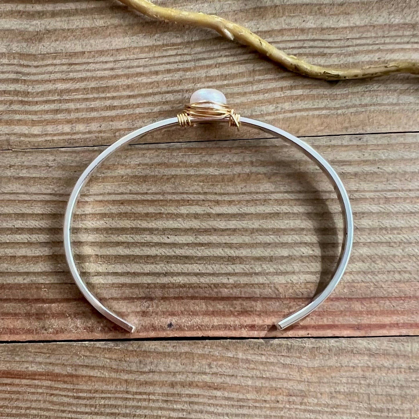 Fangirling freshwater pearl cuff bracelet