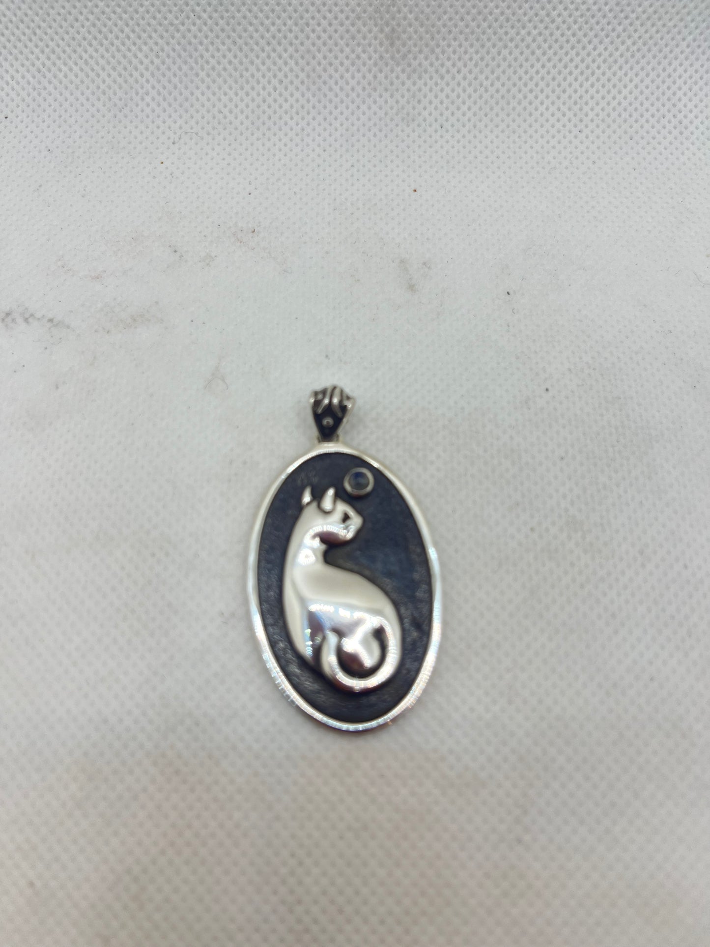 Moonstone Cat Pendant