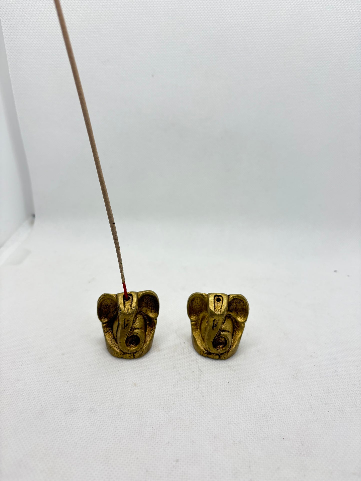 Brass Ganesha Statue Incense Holder 1.8"