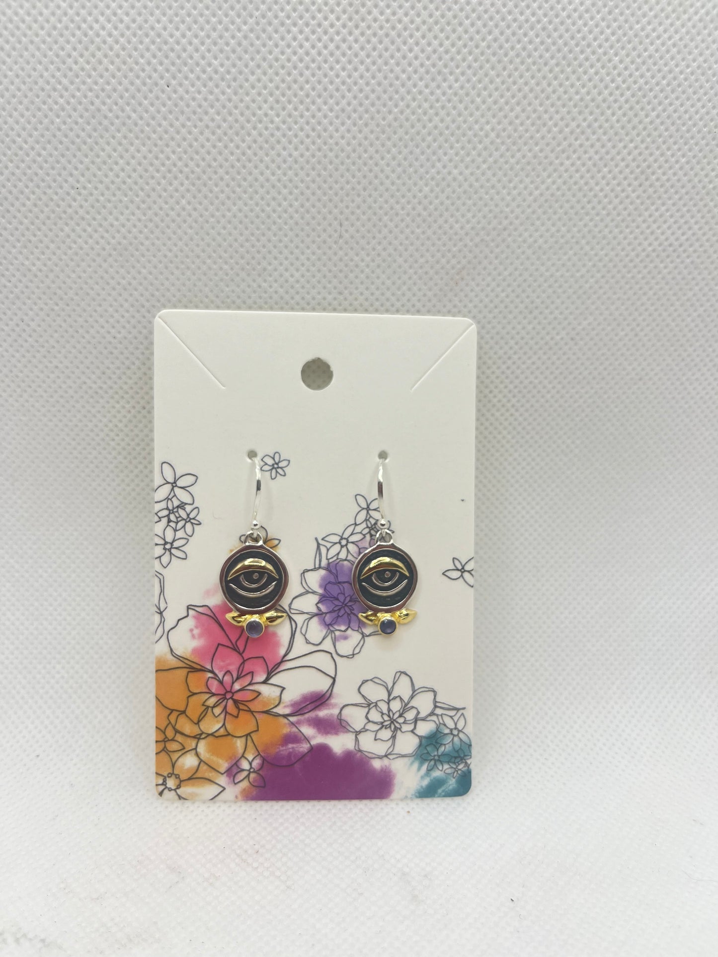 Evil Eye with Stone Earrings