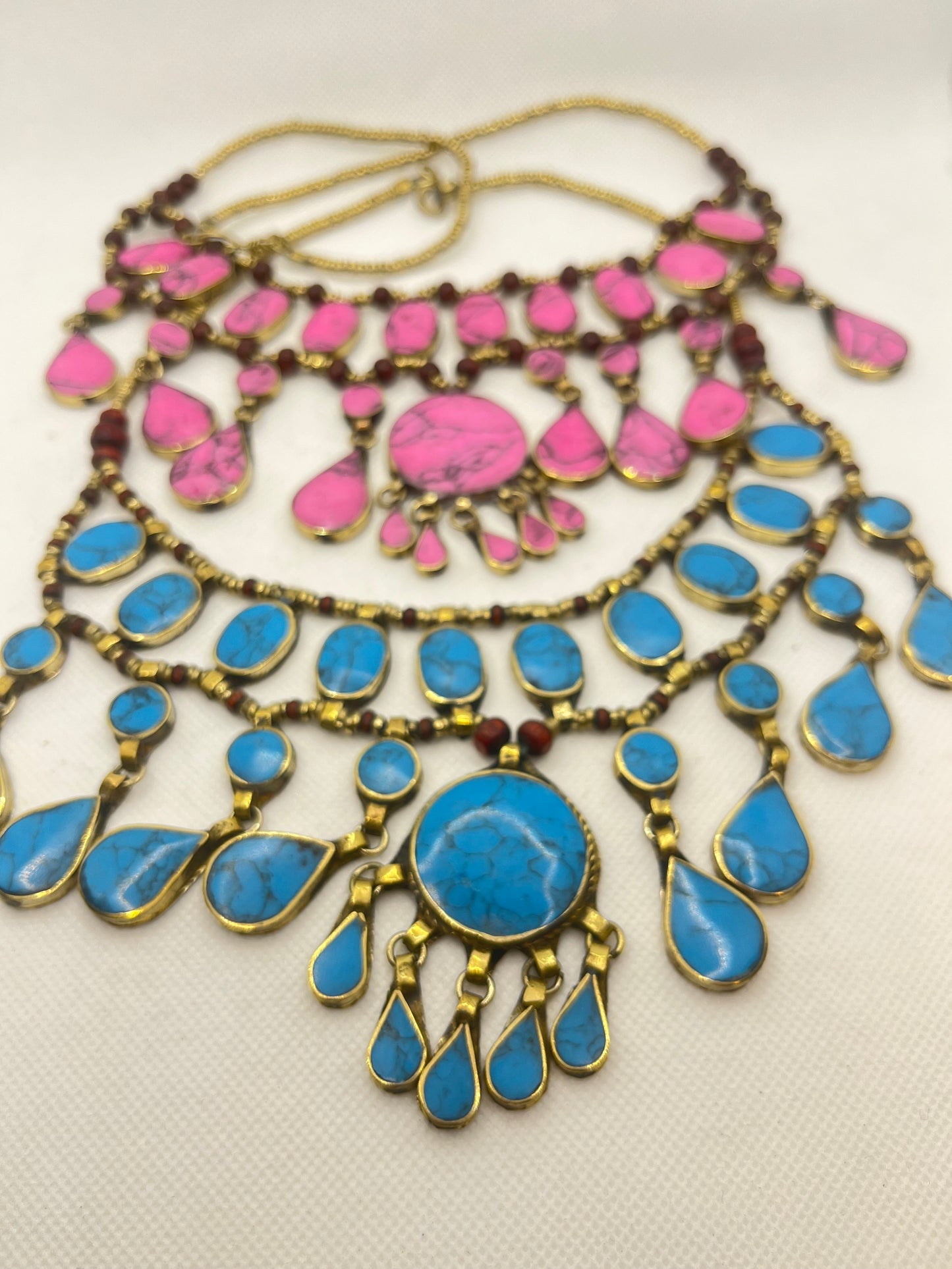 Necklace Howlite Blue and Pink