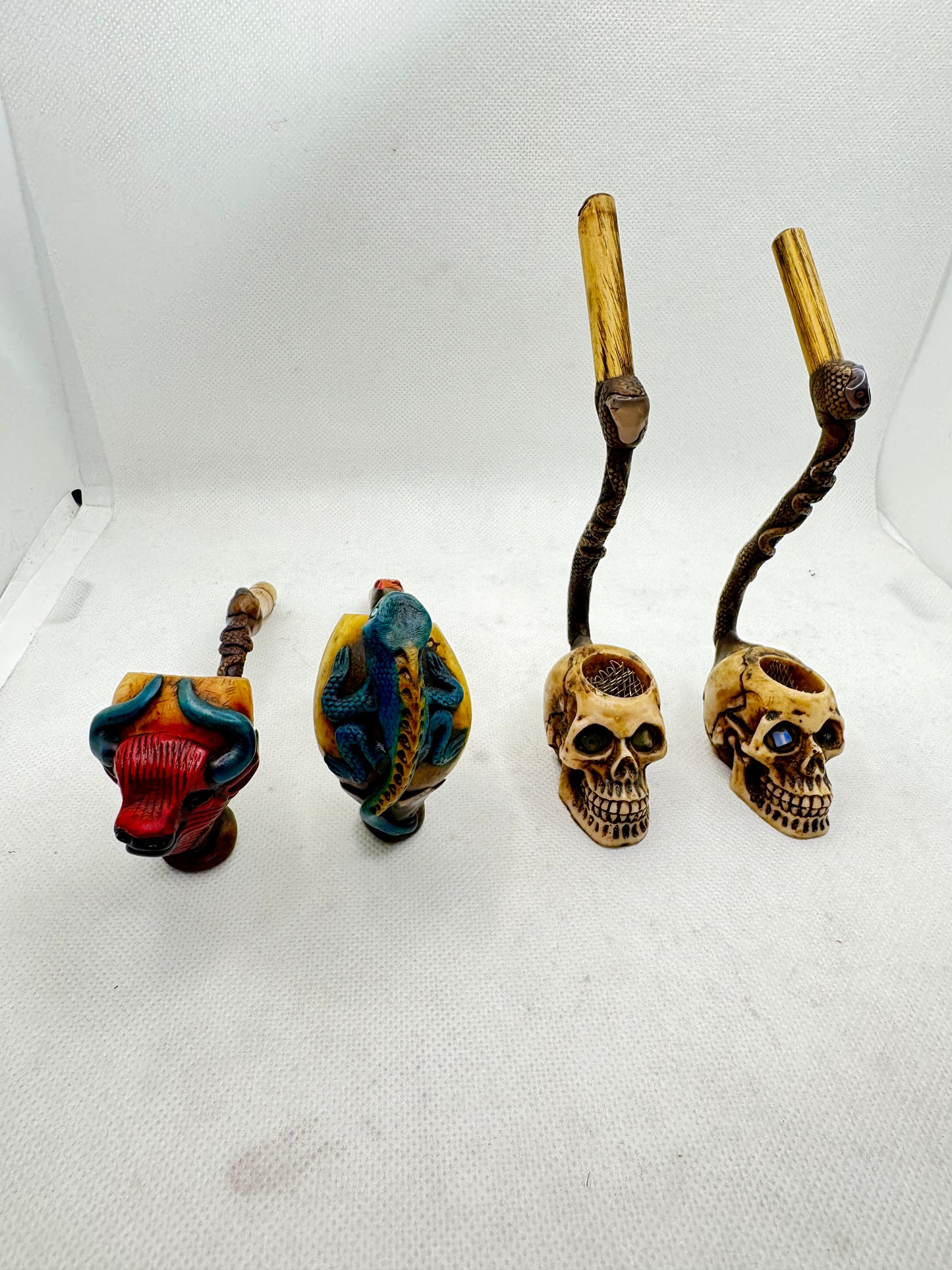 Curved Skull Tagua Pipe
