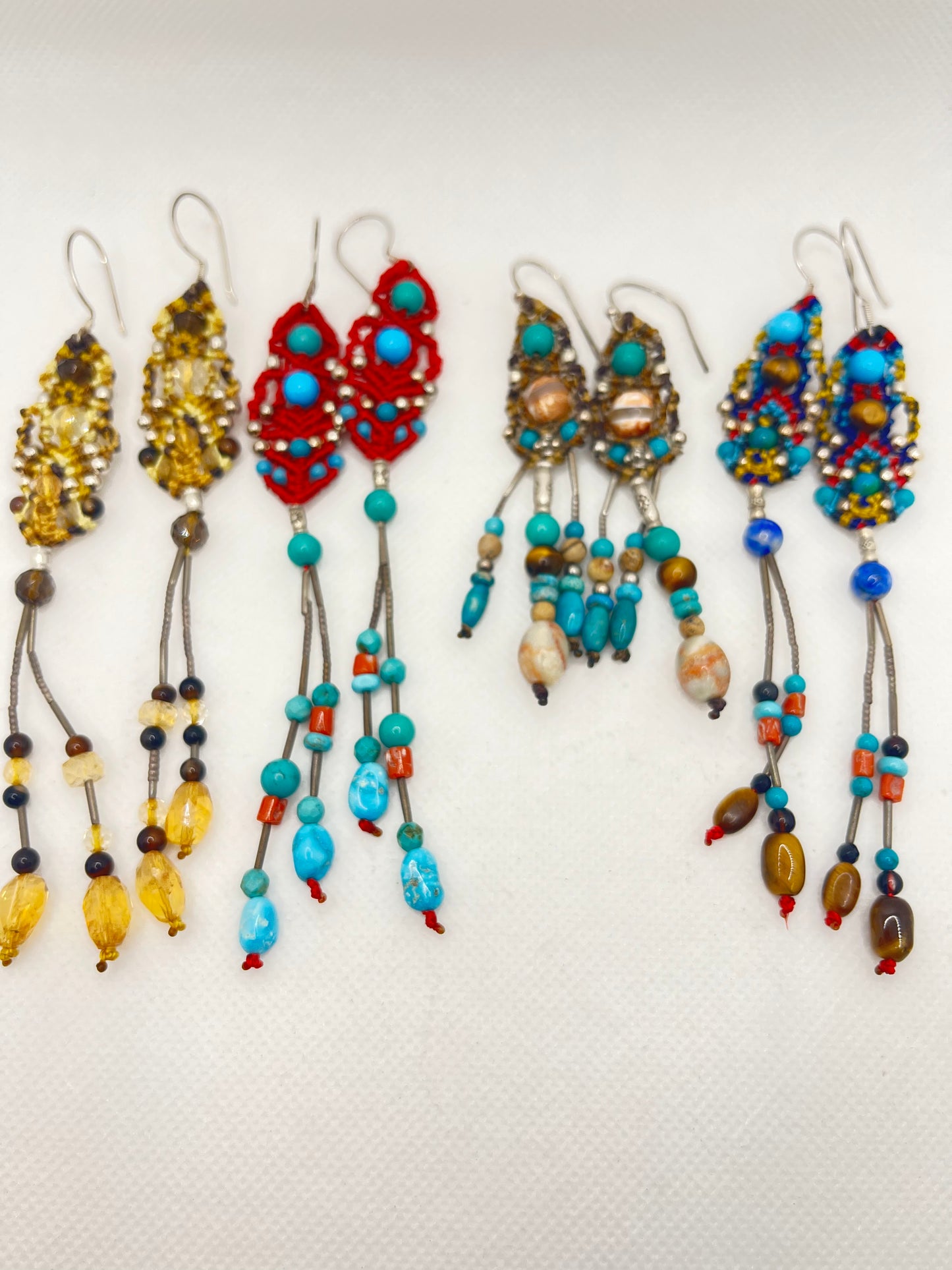 Beaded Crochet Earrings Long
