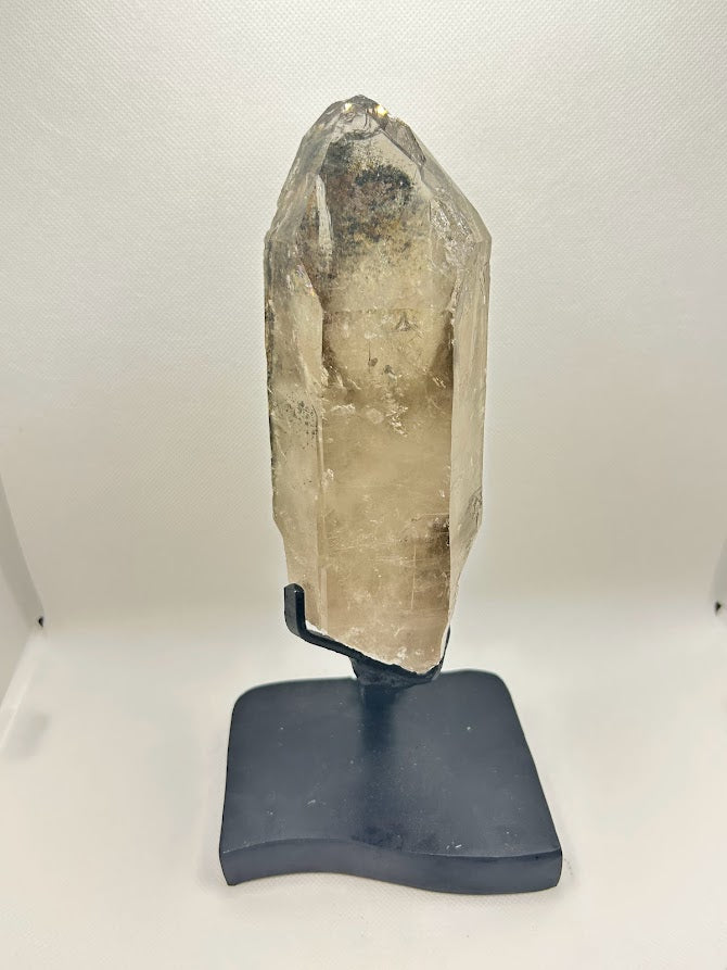 Smokey Quartz Crystal Point Tower in Stand