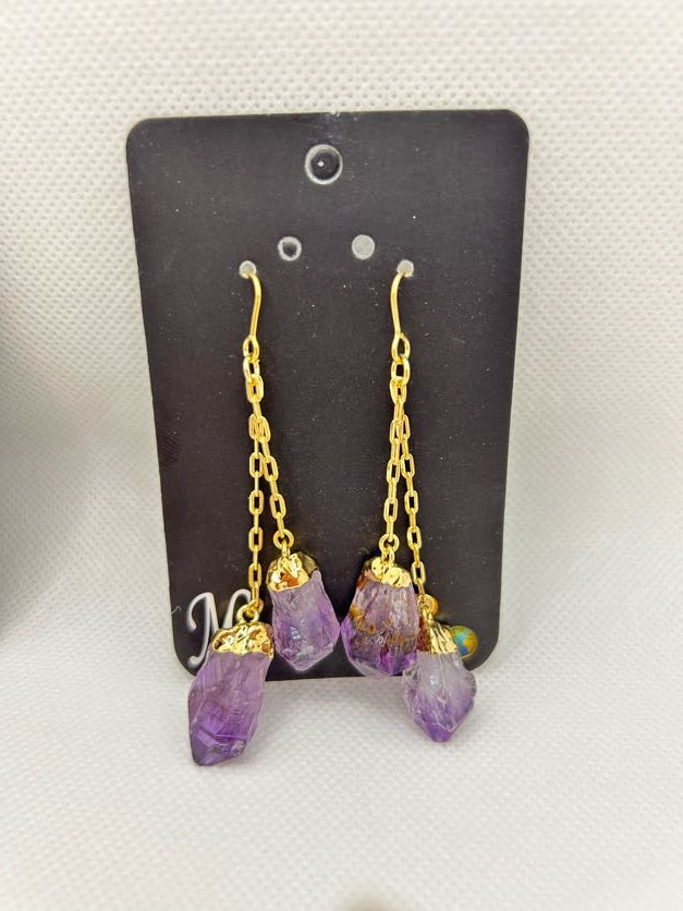 Amethyst 4 Stone Earrings