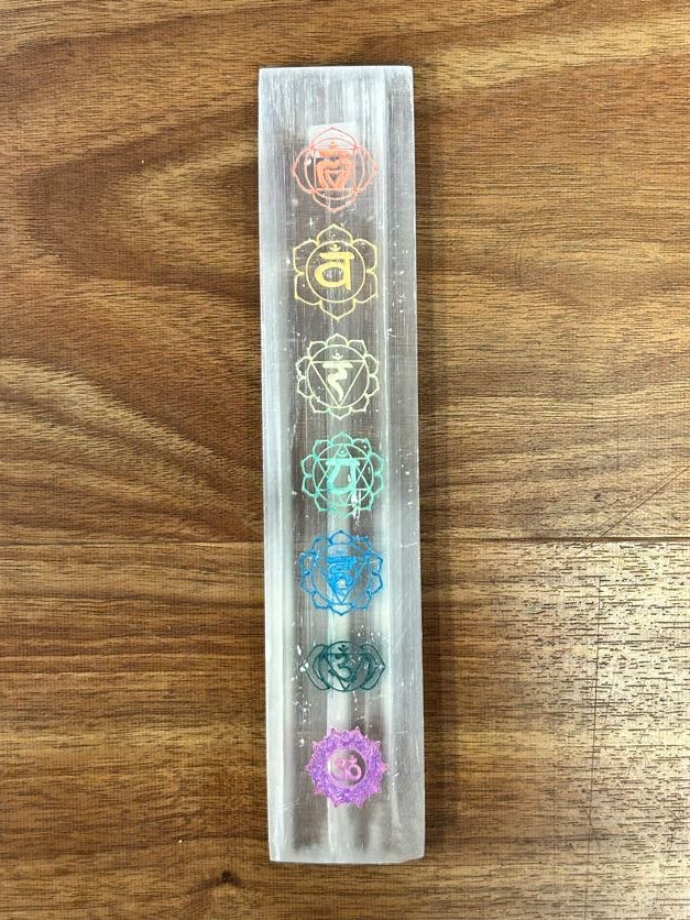 Colorful Chakra Selenite Charging Bar