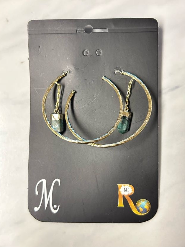 Amazonite Hoops