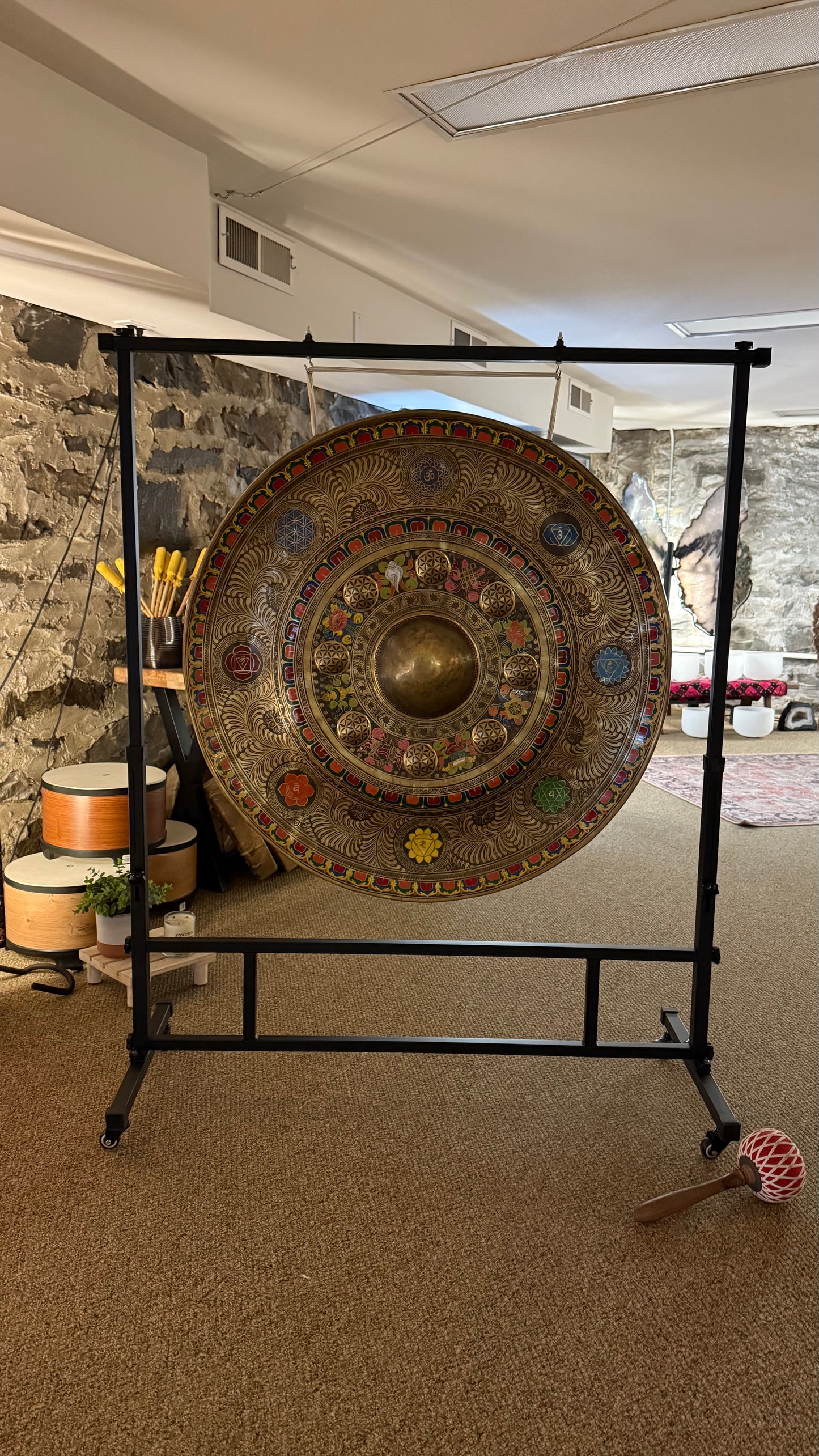 Dimpled Gong 3.25' Atma Buti with Stand and Mallet