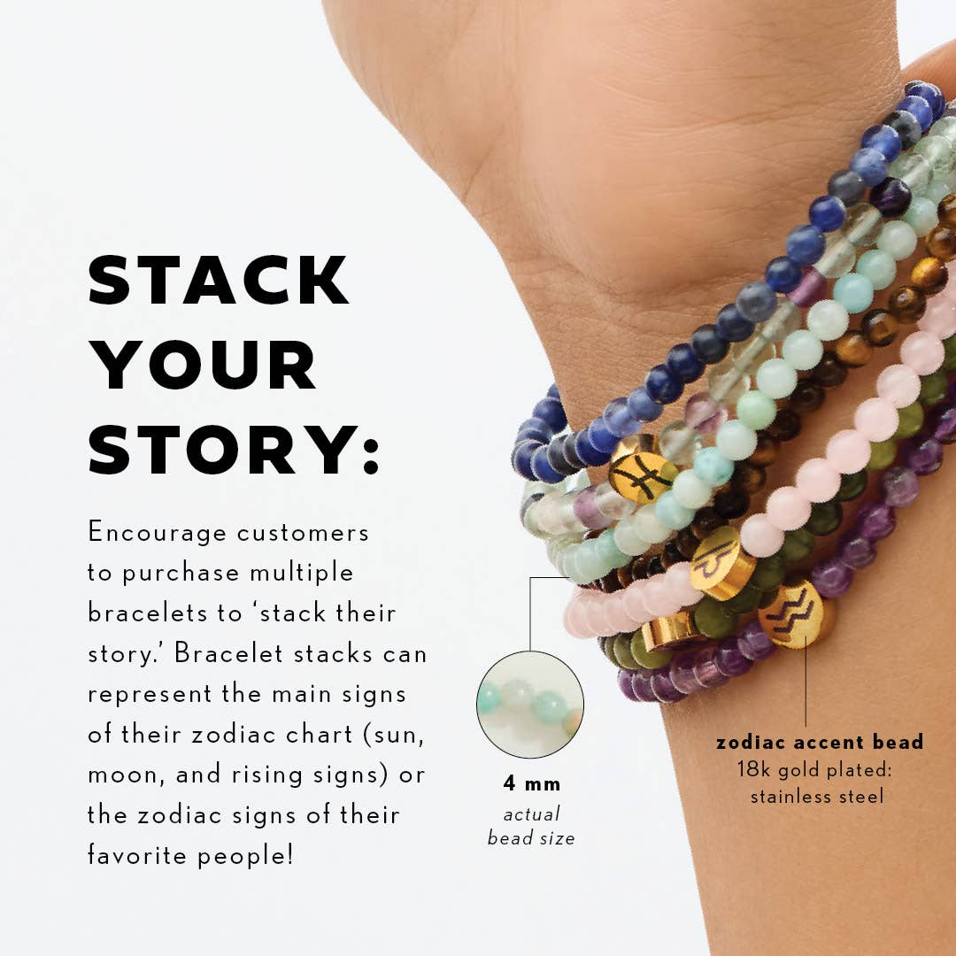 Cancer Mini Zodiac Bracelet – 4mm Crystal Beads