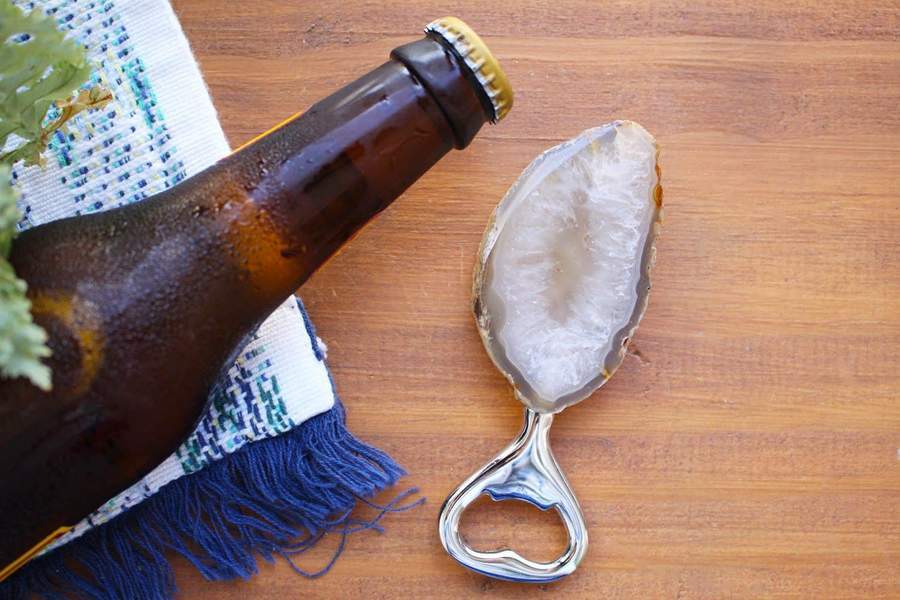 Natural Stone Bottle Opener Citrine, Agate, Rose, Sodalite, Amethyst and Crystal Quartz