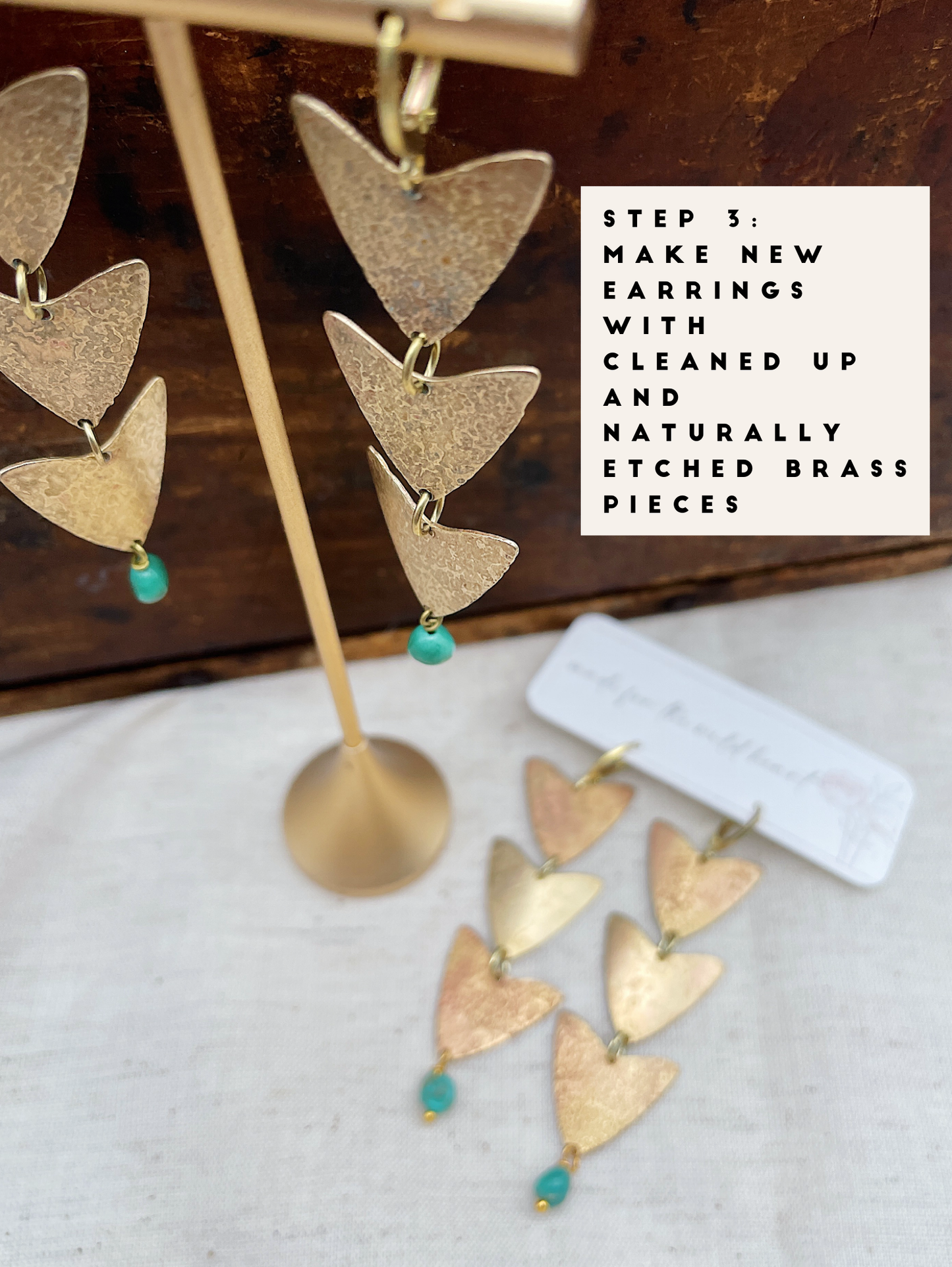 Recycled Patina Chevron Earrings