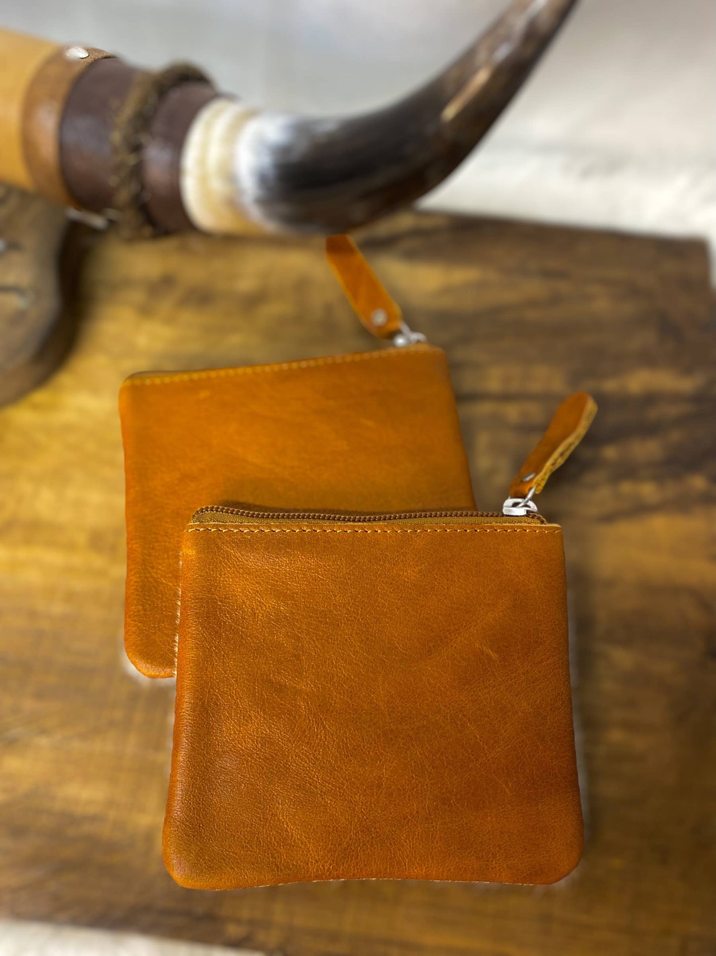 Cowboy Cowhide Leather Coin Pouch