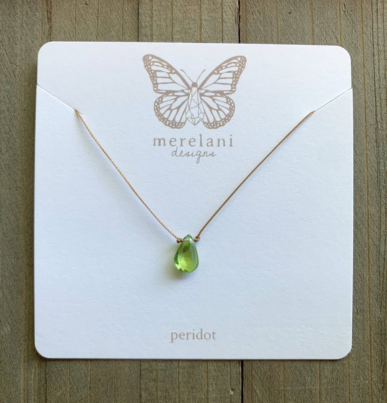 Peridot Small Teardrop Necklace: 16, 18 or 20 inches