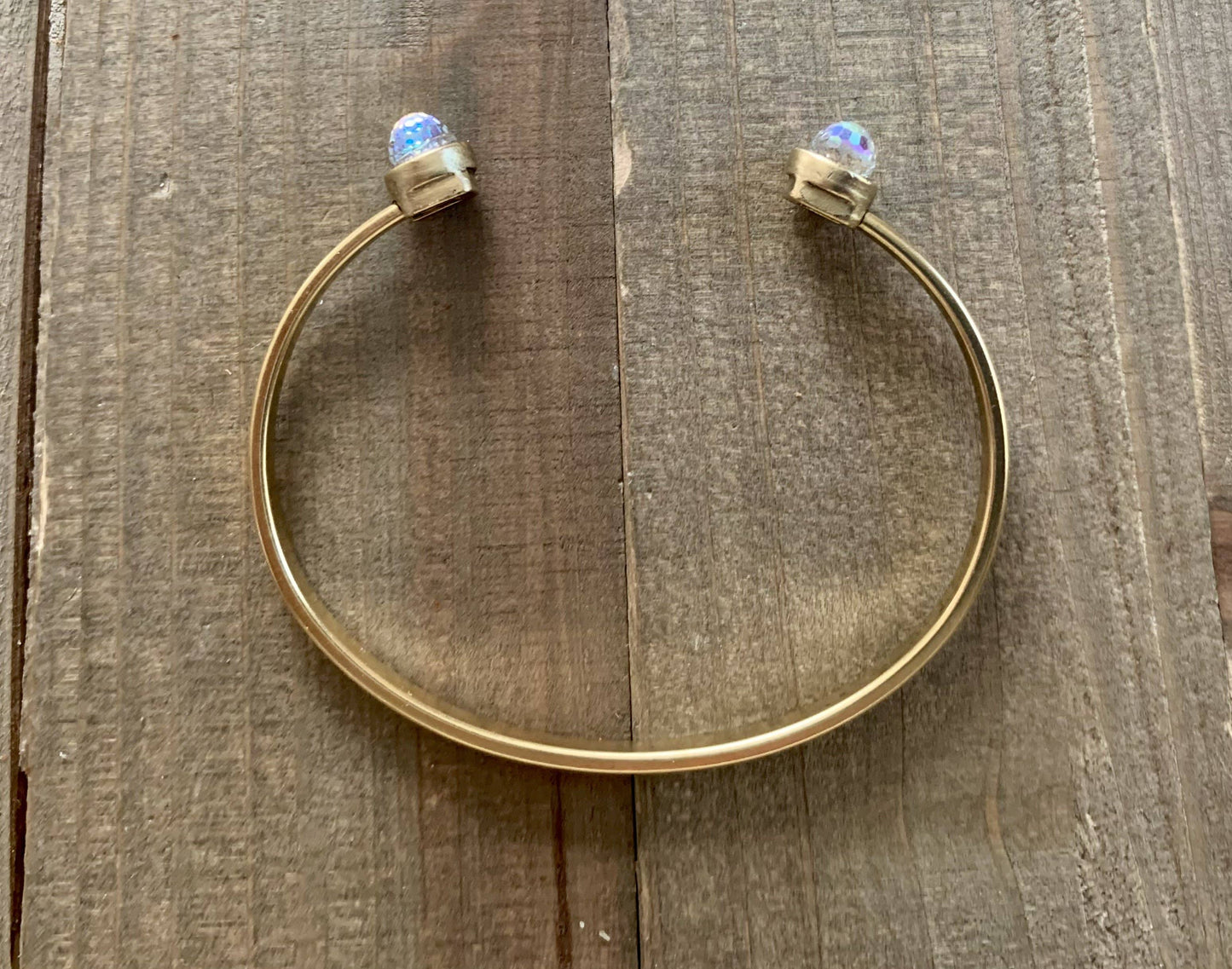 Hobnob- Swarovski crystal gold cuff bracelet