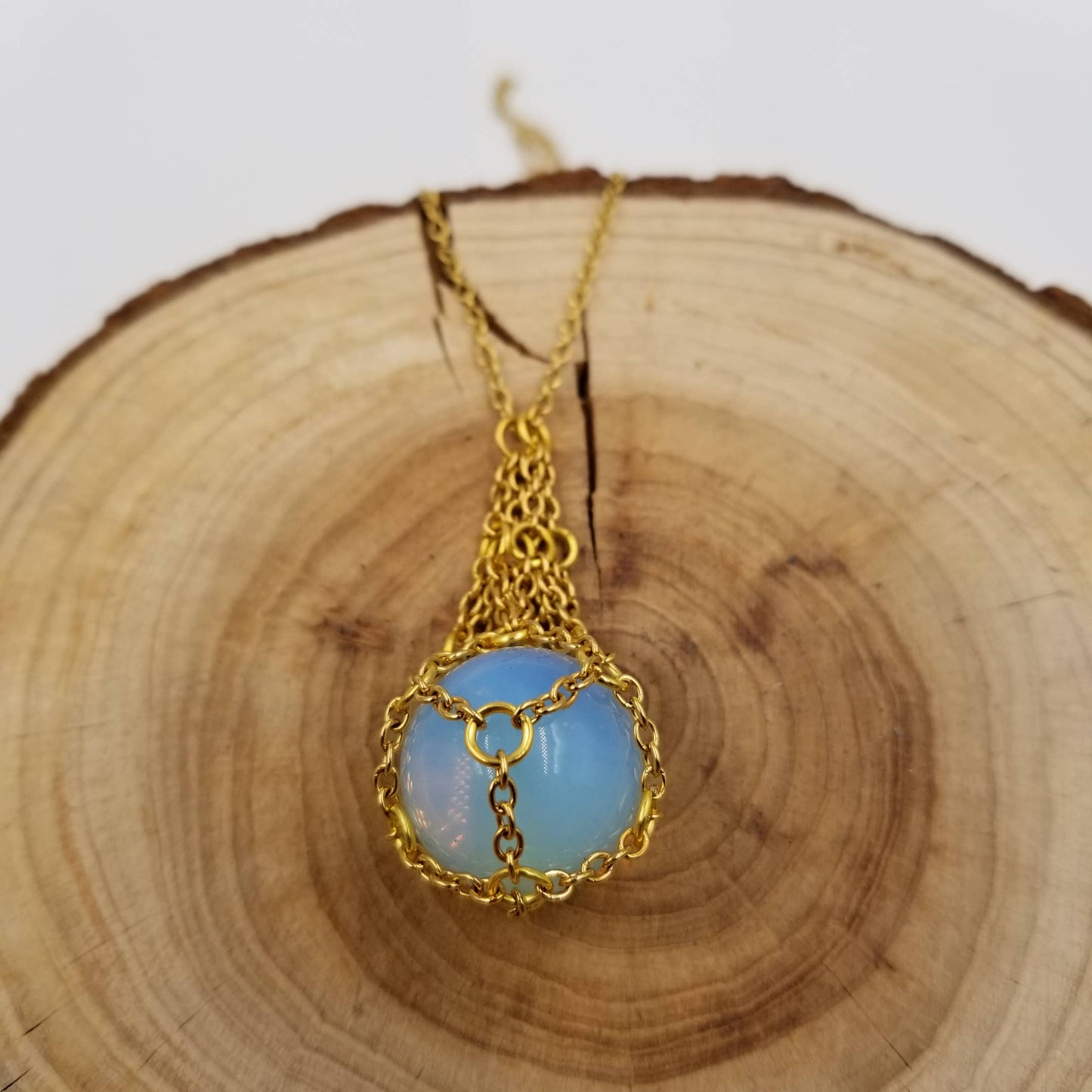 Interchangeable Macramé Cage Necklaces Gold