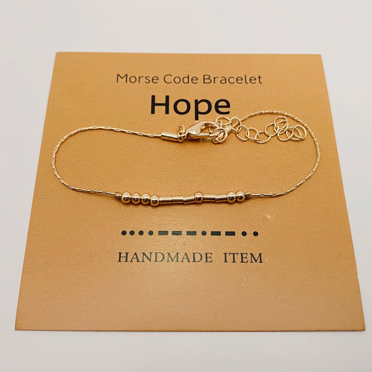 Handmade Golden Morse Code Bracelet: Never give up