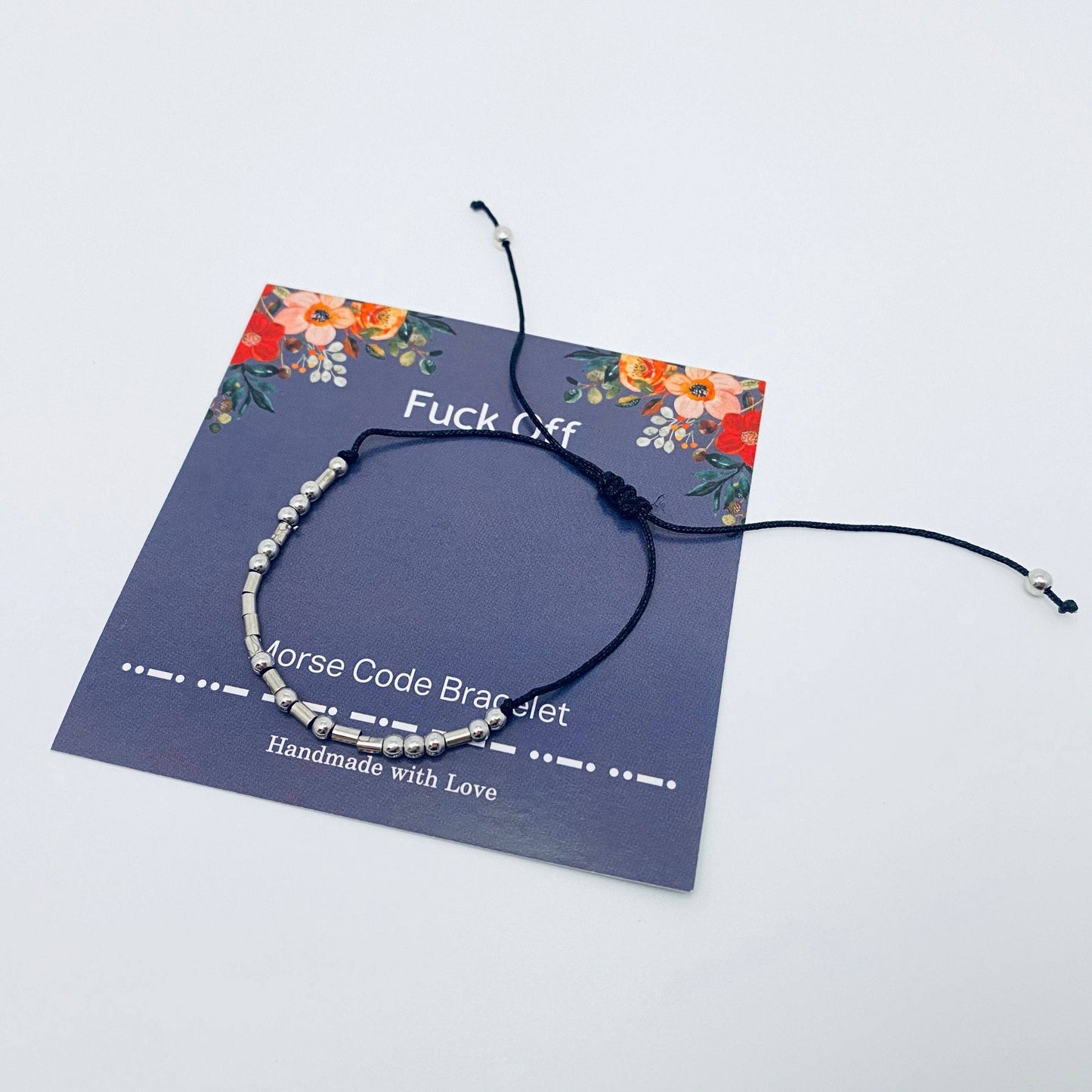 Multi style Morse Code Stretch Bracelets: BFF, Fuck Off, Bad Ass, Fuck Cancer, I Love You, Keep Fucking Going