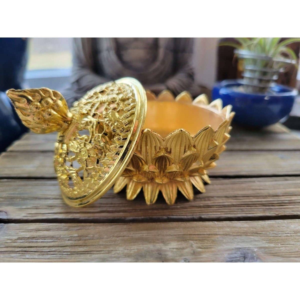 Small Lotus Incense Holder, Brass Metal Incense