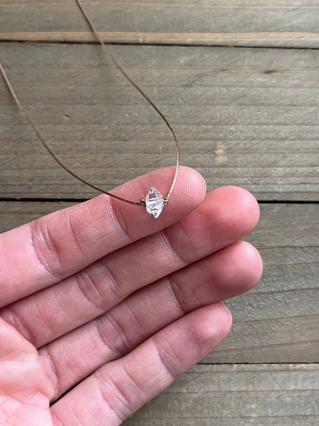 Herkimer Diamond Small Single Crystal Necklace: 16, 18 or 20 inches