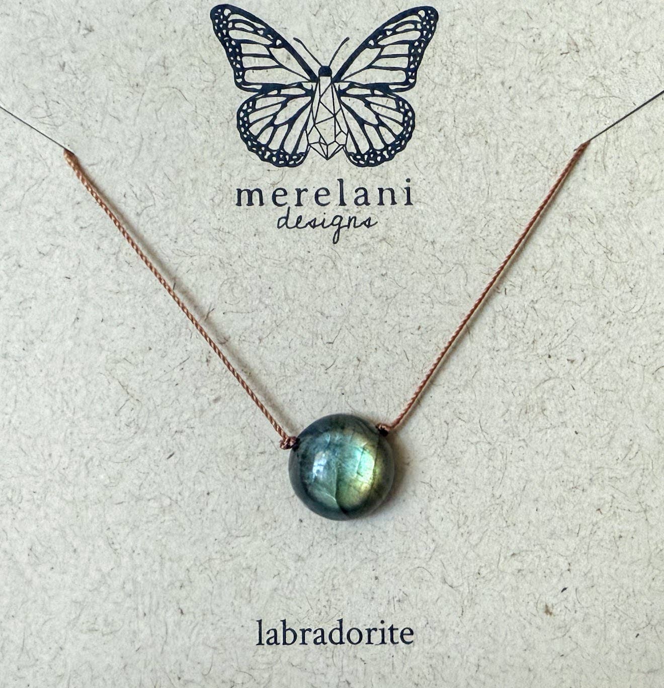 Labradorite Dot Cord Necklace : 16" or 18"