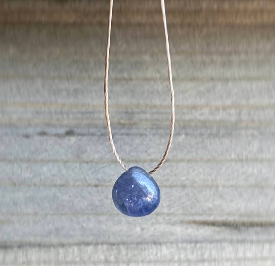 Tanzanite Gemstone Smooth Teardrop Necklace: 16, 18 or 20"