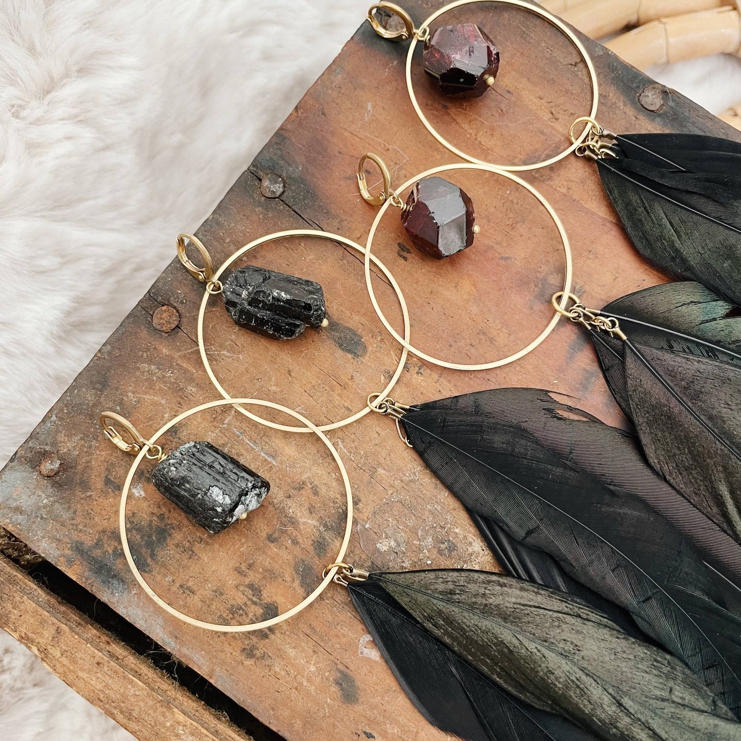 War Goddess Feather Earrings