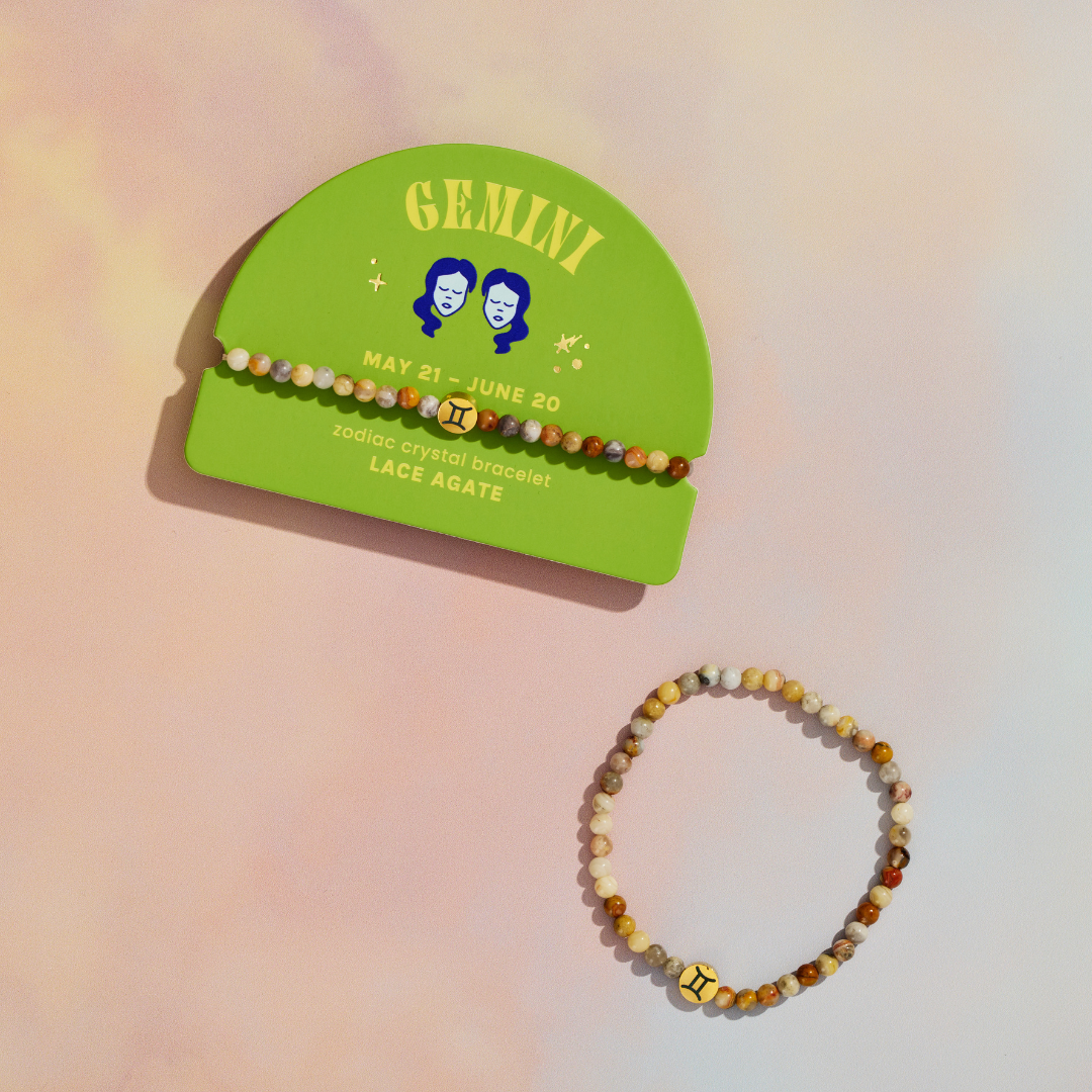 Gemini Mini Zodiac Bracelet – 4mm Crystal Beads