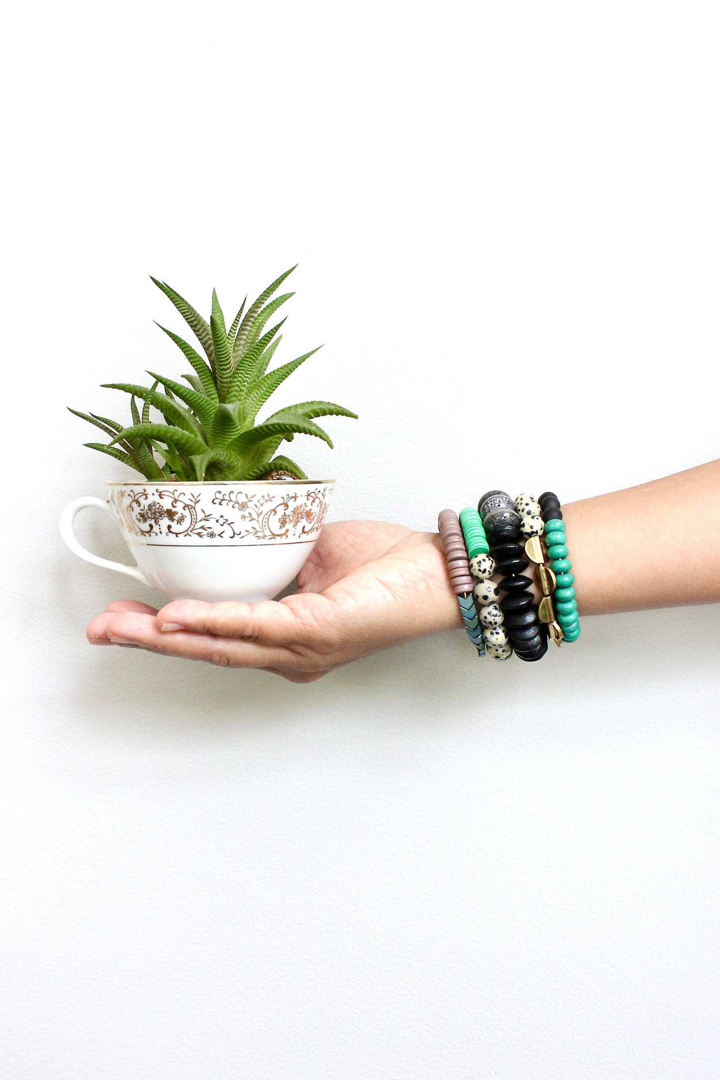 HYLB02 Turquoise and black wrap bracelet