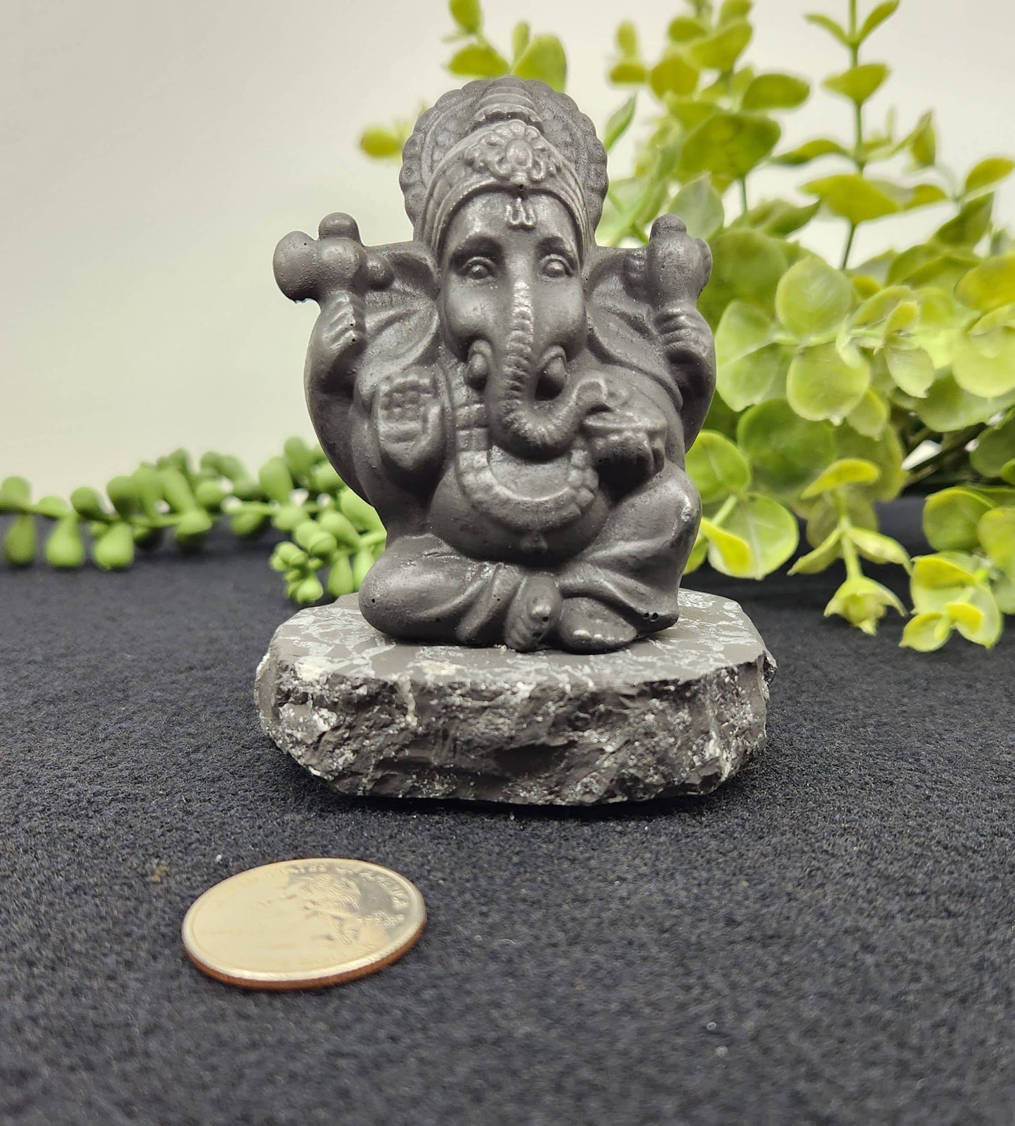 Shungite Figurine Ganesha (3.5x3x2 inches) (EMF Protection)