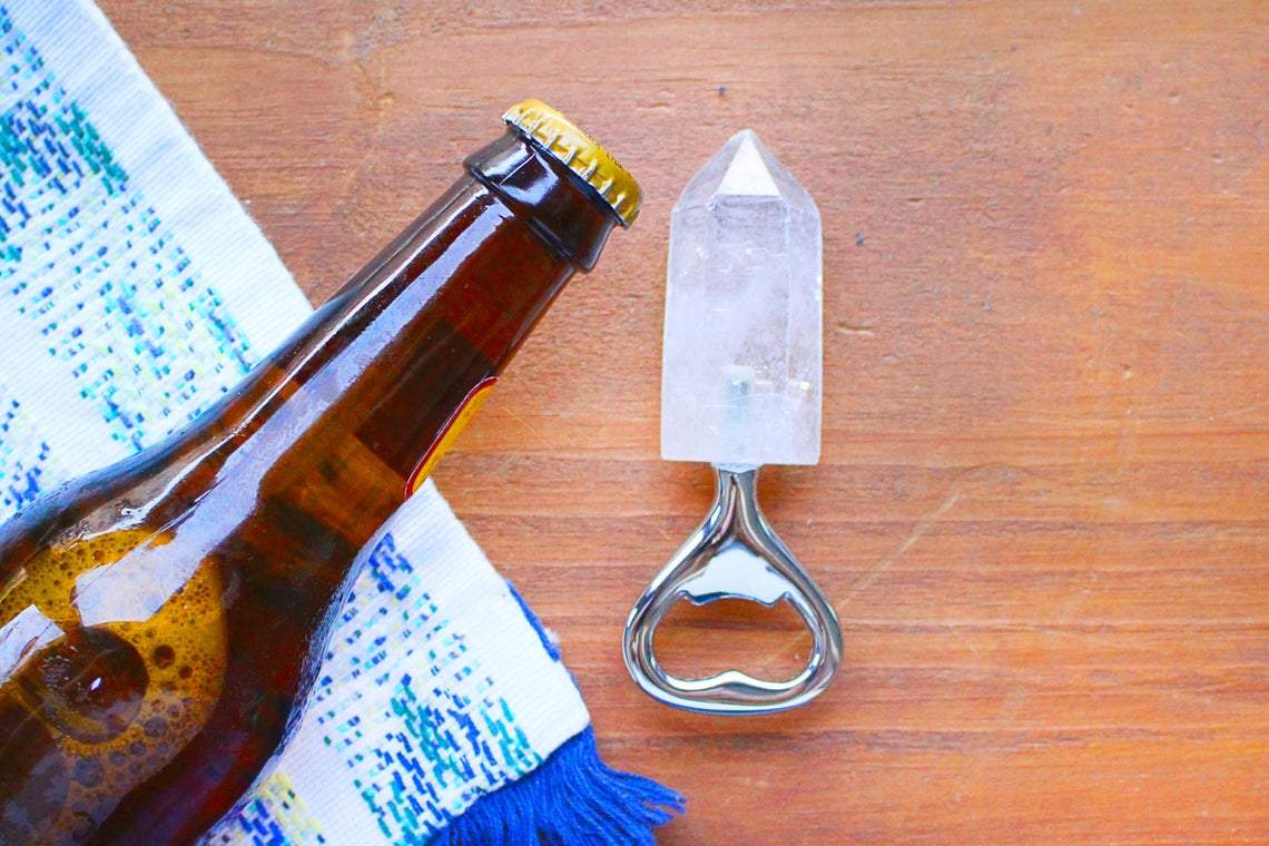 Natural Stone Bottle Opener Citrine, Agate, Rose, Sodalite, Amethyst and Crystal Quartz