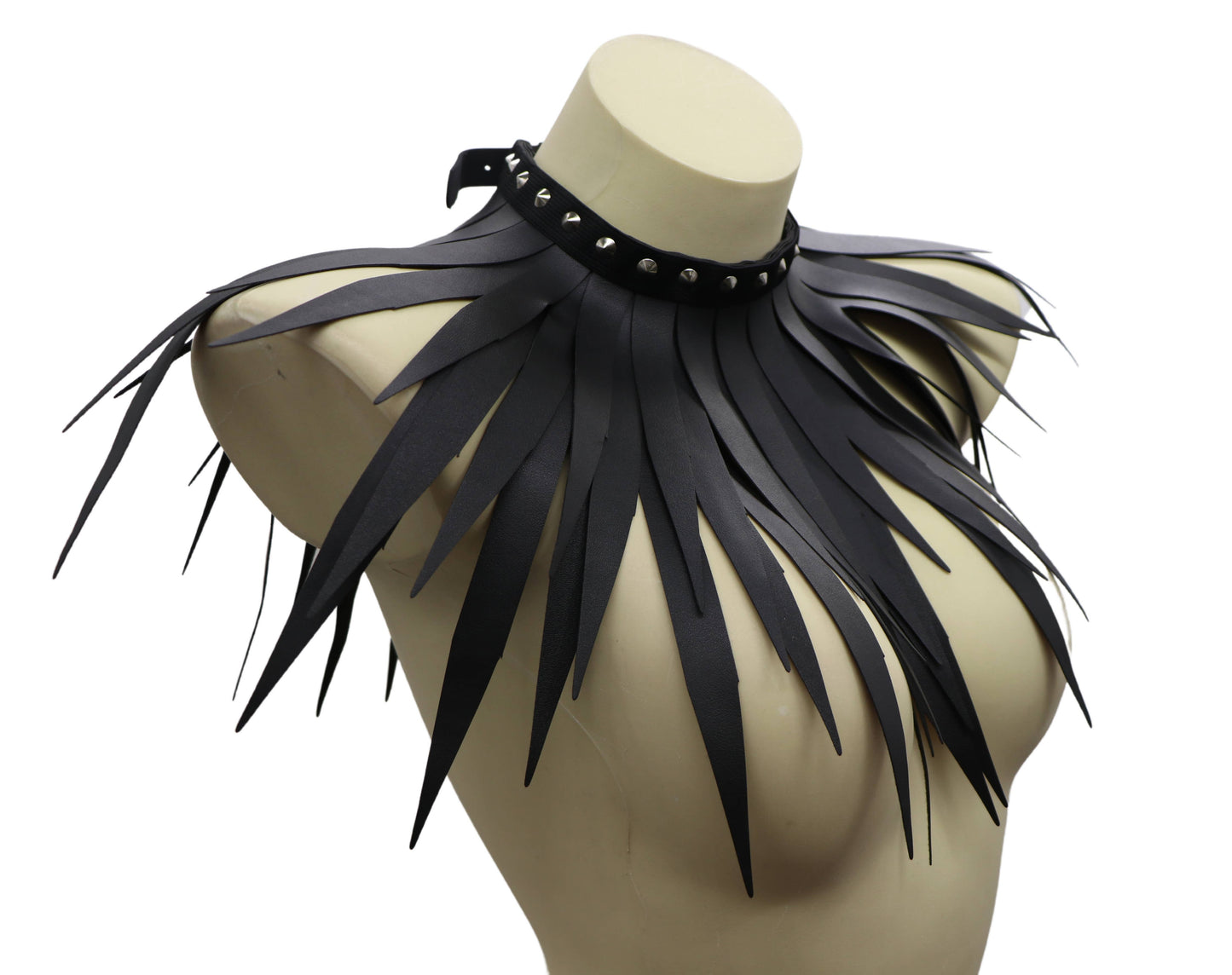 Biker Studded Fringed Choker