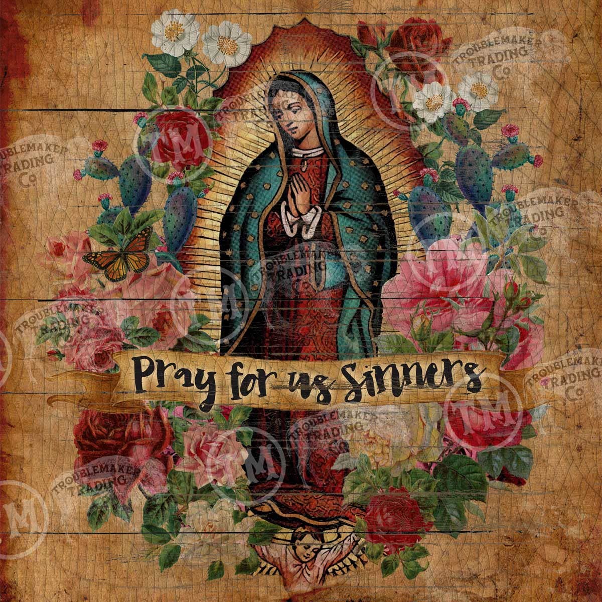Pray for Us Sinners - 24" Square Canvas