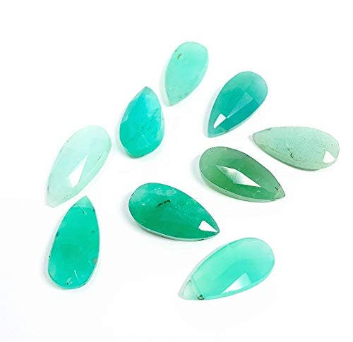 Chrysoprase Faceted Teardrop Necklace: 16" or 18" legnth
