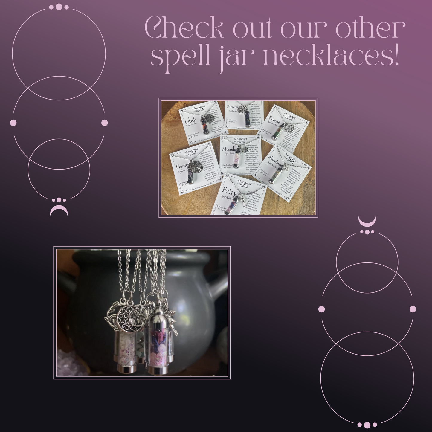 Fairy Dust Spell Jar Amulet Necklace, Witchy Crystal Jewelry